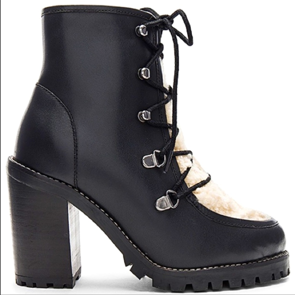 Seychelles Black Leather Lace Booties